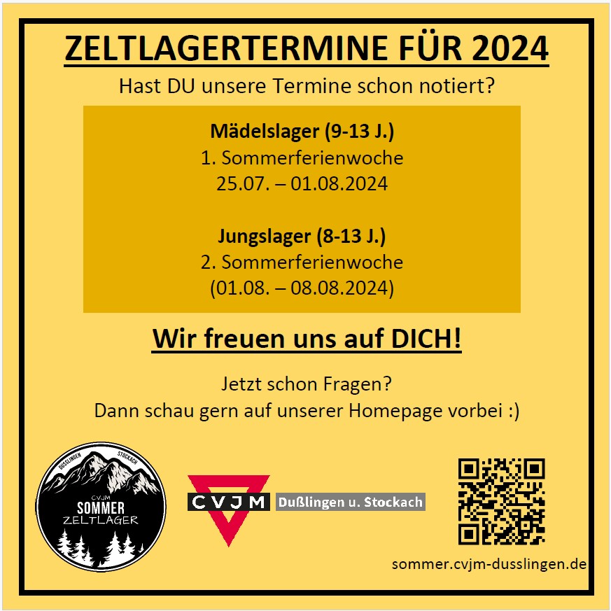 Save the date – Sommer-Zeltlager