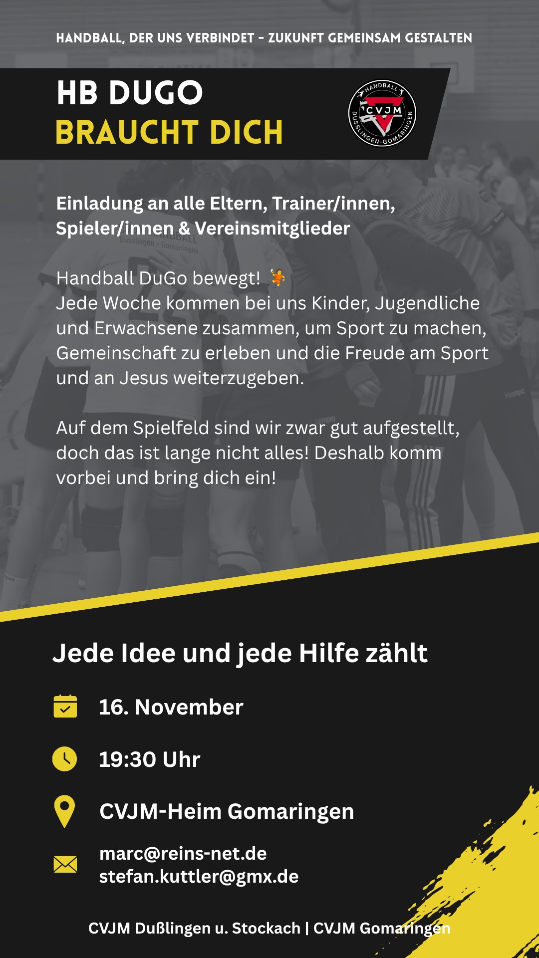 Handball Info-Abend am 16. November